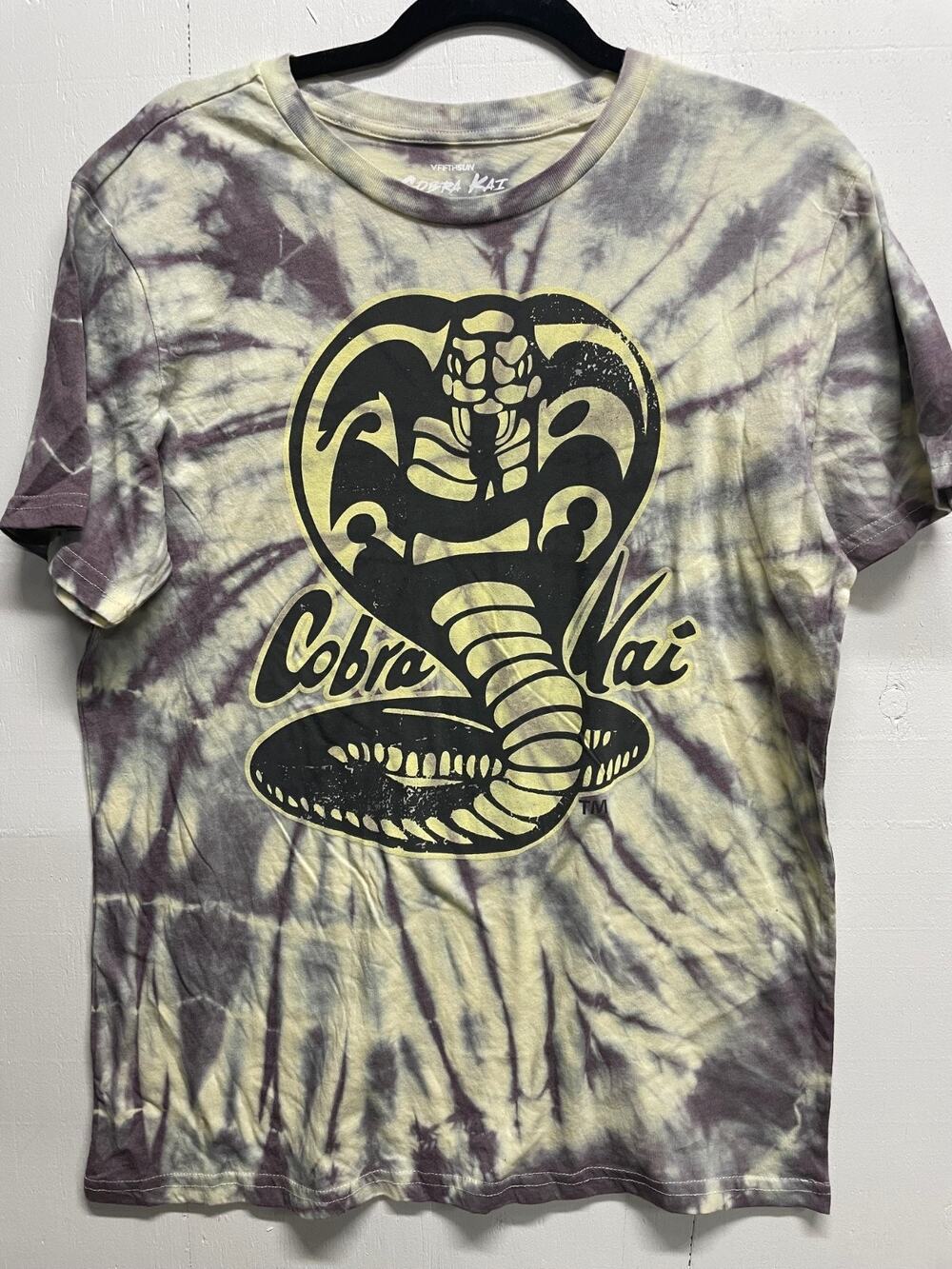 Cobra Kai Tie Dye T-Shirt Size Large New With Tags Cream Purple